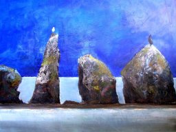 Cliffhanger, Oel a/L, 105x130cm