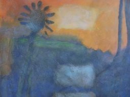 Sonnenaufgang, Acryl a/L, 105x105cm